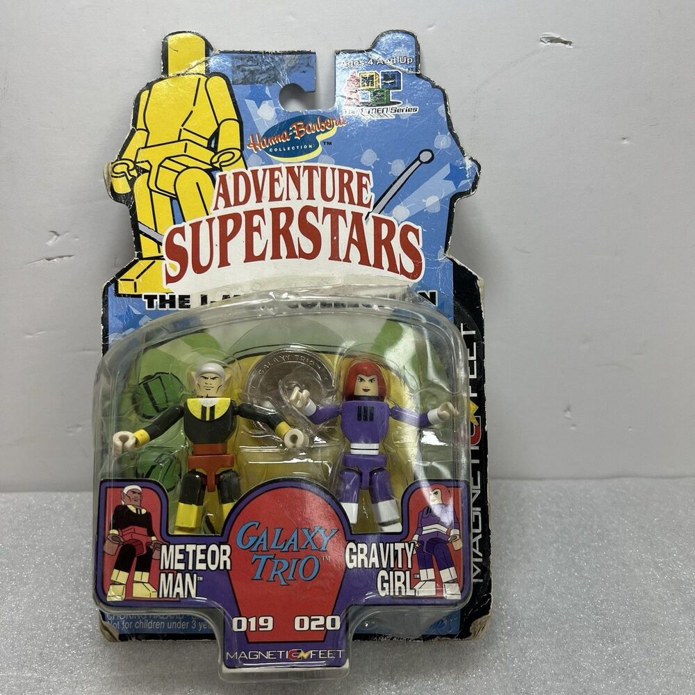 ADVENTURE SUPERSTARS METEOR MAN & GRAVITY GIRL Vintage 2002 Toynami New